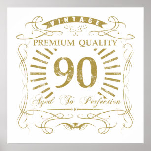 Póster presente da mordaça do aniversário do 90