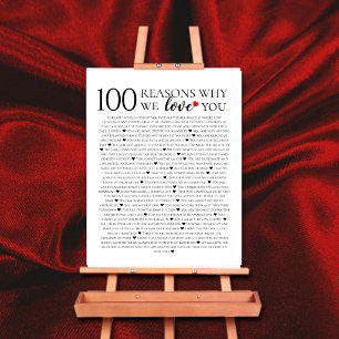 Poster Presente de 100º aniversário 100 Razões pelas quai