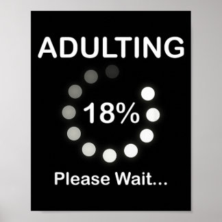 Poster Presente de 18 anos de idade Ing Aguarde Carregand