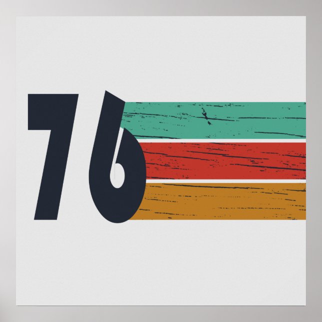 Poster Presente de 50º aniversário vintage 1976 (Frente)