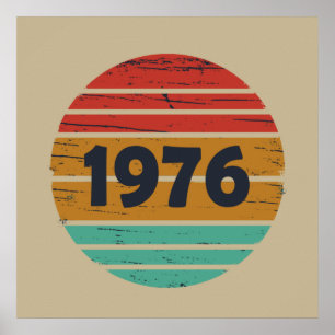 Poster Presente de 50º aniversário vintage de 1976