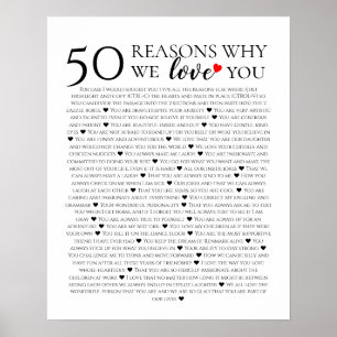 Poster Presente de 50 anos para ela: 50 Razões pelas quai