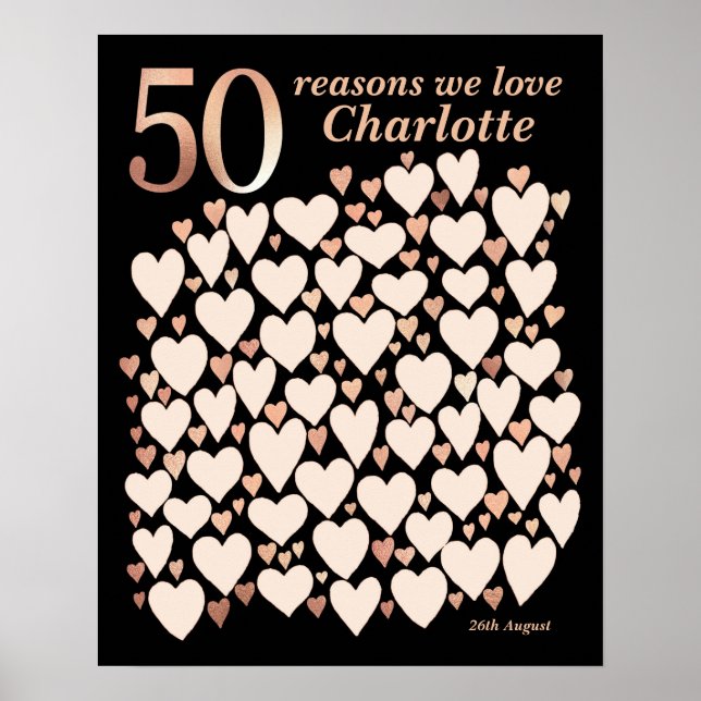 Poster Presente de 50 Razões pelas Quais Nós Te Amamos -  (Frente)