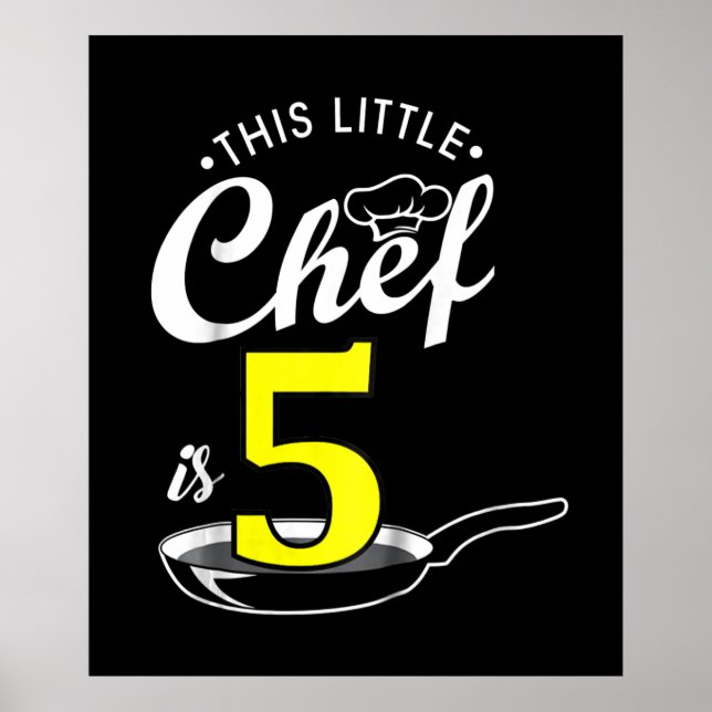Poster Presente de 5 para crianças | Cook com 5 anos (Frente)