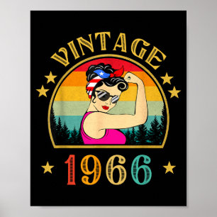 Poster Presente de 60 Anos de Idade Para Mulheres Retro V