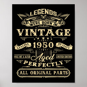 Poster Presente de 75º Aniversário Para Lenda Vintage Nas