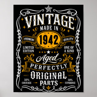 Poster Presente de 85 anos para homens vintage 1942 85 an