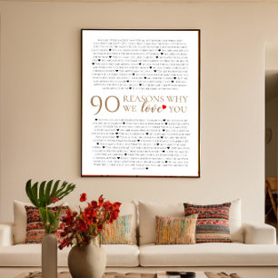 Poster Presente de 90 razões pelas quais amamos você pelo