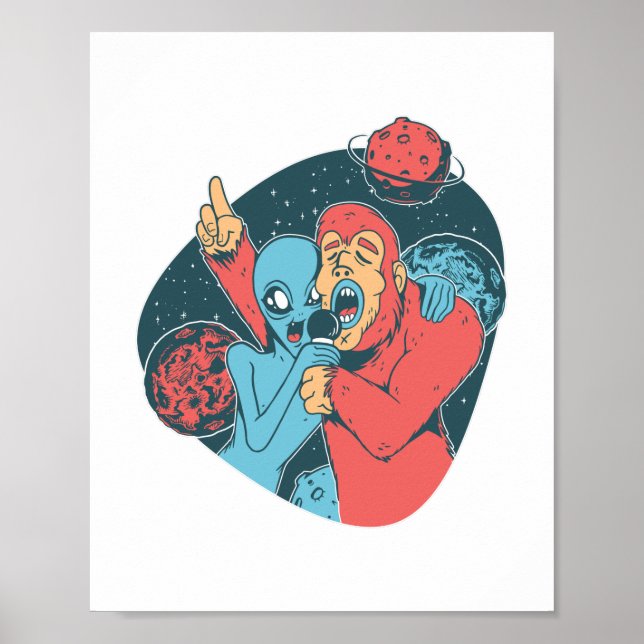 Poster Presente de acampamento Engraçado de Alienígena Bi (Frente)