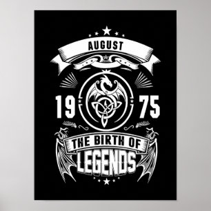 Poster Presente de agosto  1975 Nascimento Das Legendas