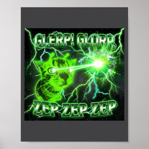 Poster Presente de Alien Silvestre Gato Gnarp Glerp Glorp