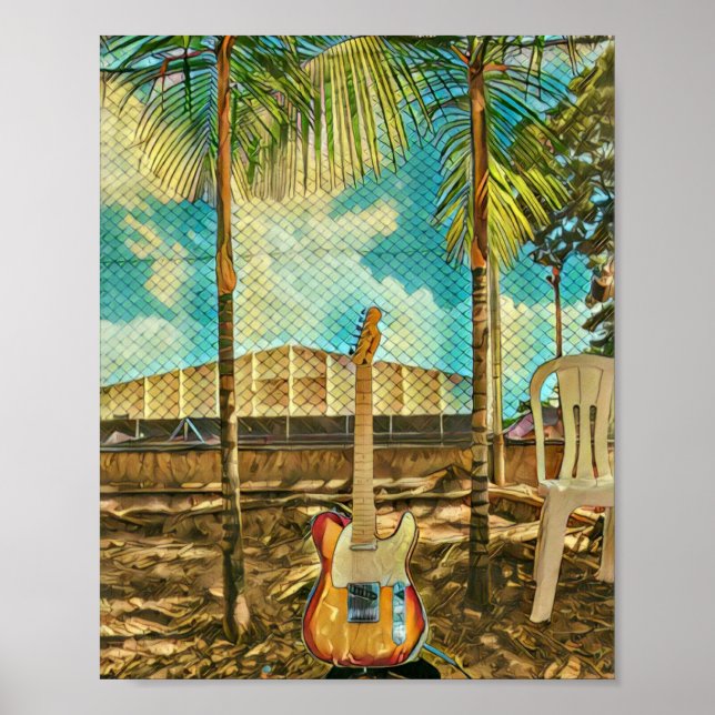 Poster presente de amante de guitarra (Frente)