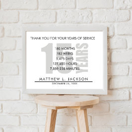 Poster Presente de Amortização de 15 Anos ou Empregado