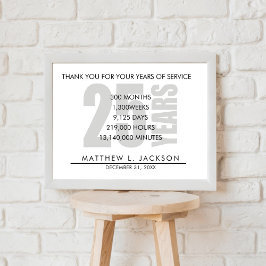 Poster Presente de Amortização de 25 Anos ou Empregado