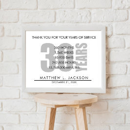 Poster Presente de Amortização de 30 Anos ou Funcionário