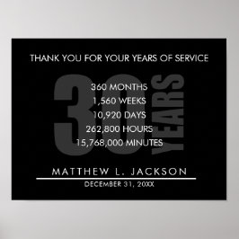 Poster Presente de Amortização de 30 Anos ou Funcionário