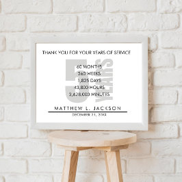 Poster Presente de Amortização de 5 Anos ou Funcionário