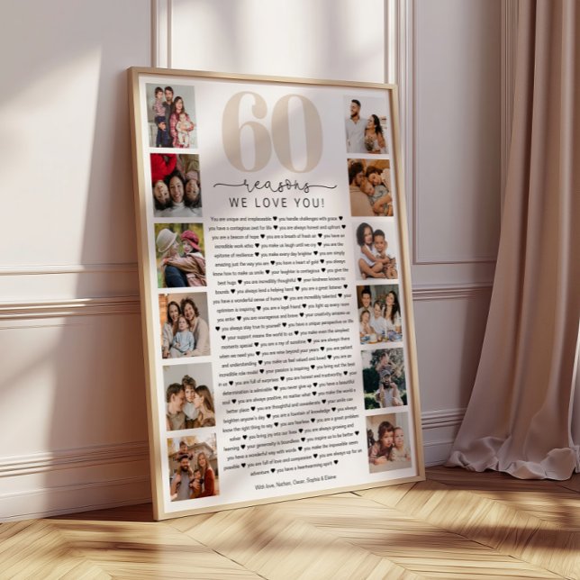 Póster Presente de Aniversário Comemorativo 60 Razões pel (Criador carregado)