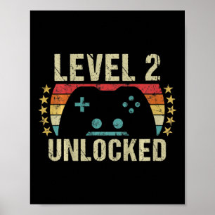 Poster Presente de Aniversário de 2 Anos Vintage Jogos In