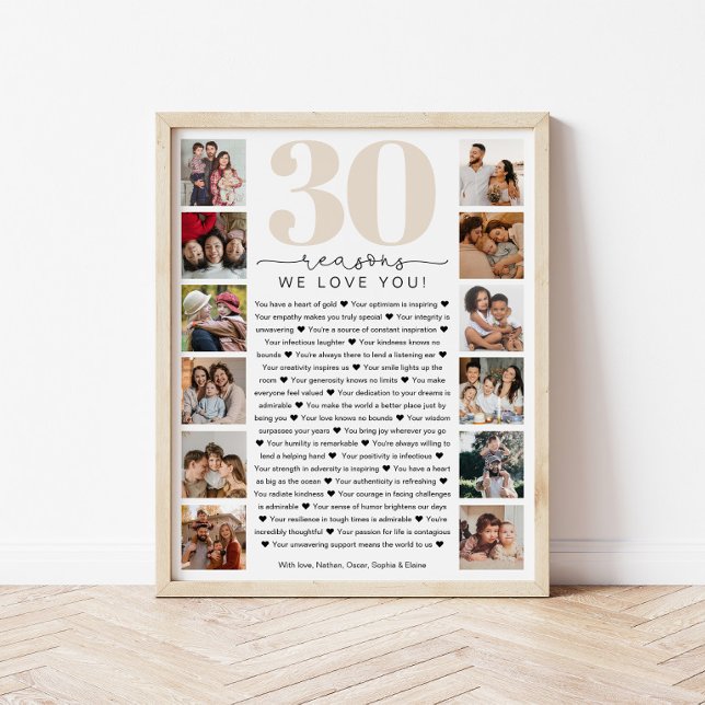 Póster Presente de Aniversário de 30 Razões pelas quais A (Criador carregado)