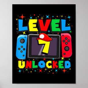 Poster Presente de Aniversário de 7 Anos para Jogador com