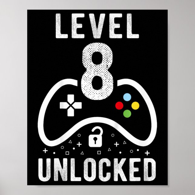 Poster Presente de Aniversário de 8 anos de Jogo de Vídeo (Frente)