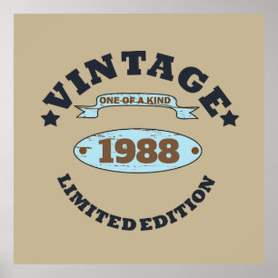 Poster presente de aniversário de vintage personalizado