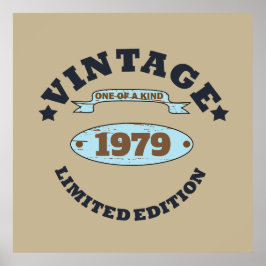 Poster presente de aniversário de vintage personalizado