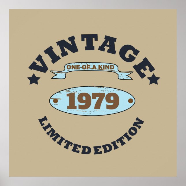 Poster presente de aniversário de vintage personalizado (Frente)