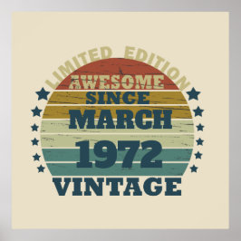 Poster presente de aniversário de vintage personalizado
