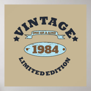 Poster presente de aniversário de vintage personalizado