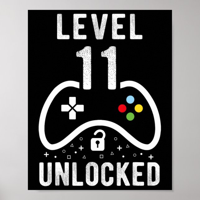Poster Presente de aniversário do 11 de jogos de vídeo de (Frente)