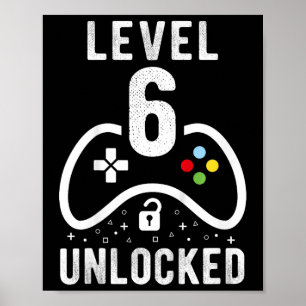 Poster Presente de aniversário do 6 de jogos de vídeo des