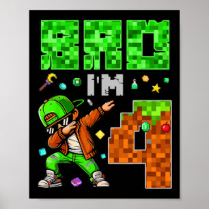 Poster Presente de aniversário estilo Pixel Dab Gamer par