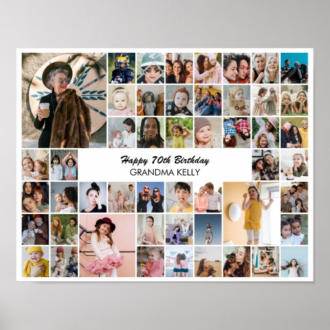 Poster Presente de Aniversário Personalizado com Colagem  (Frente)
