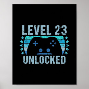 Poster Presente de Aniversário Vintage de Jogos de 23 ano