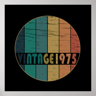 Poster Presente de aniversário vintage nascido em 1975