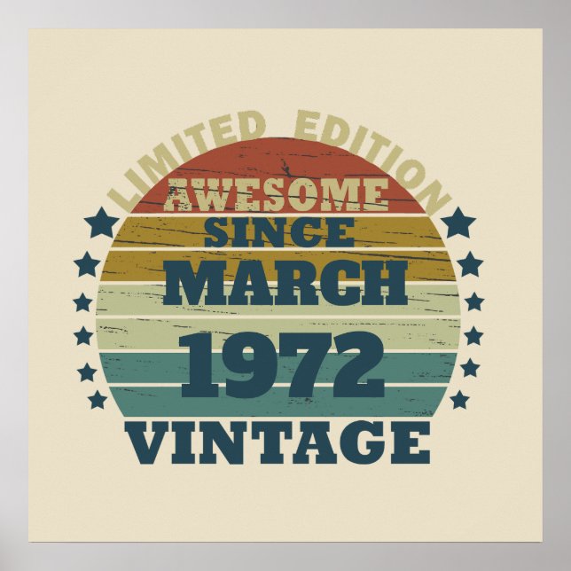 Poster Presente de aniversário vintage personalizado (Frente)