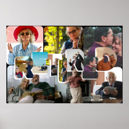 Poster Presente de aposentadoria, linha de tempo de fotos