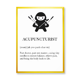 Poster Presente de Arte de Parede de Acupunturista | Agul