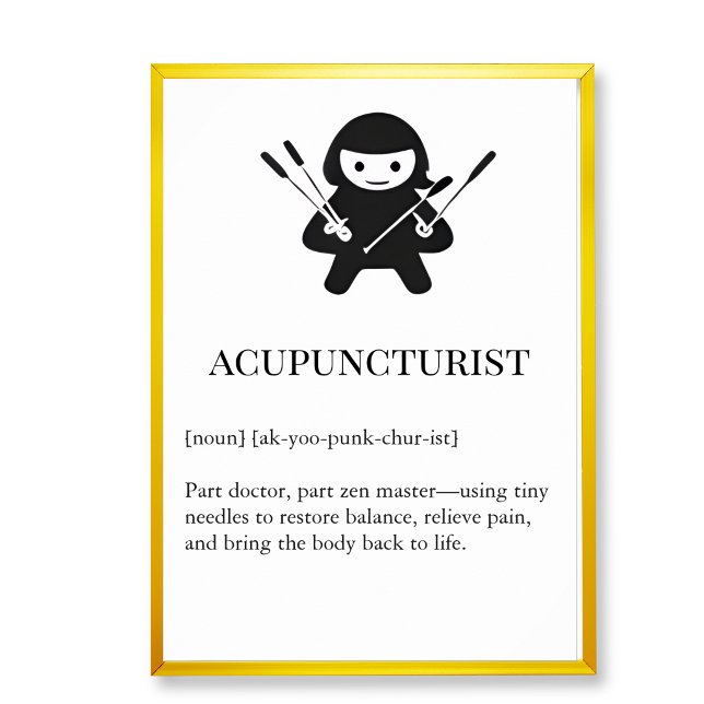 Poster Presente de Arte de Parede de Acupunturista | Agul (Acupucture clinic wall decor art,  acupuncture wall chart)