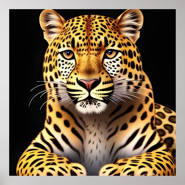 Poster Presente de Arte de Parede de Leopardo Majestoso p (Frente)