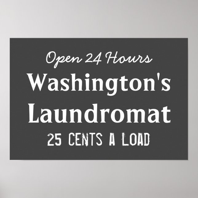 Poster Presente de Arte do Laundromat Wall na Sala de Lav (Frente)