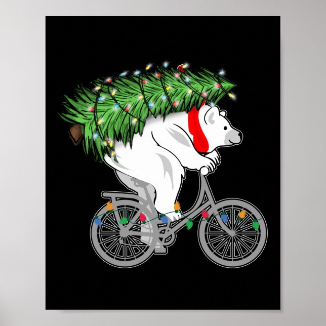 Poster Presente De Árvore De Natal De Carregando De Urso  (Frente)