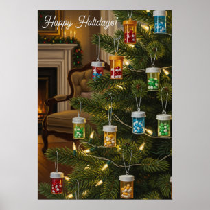 Poster Presente de árvore de Natal de Farmacêutico Garraf
