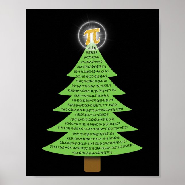 Poster Presente De Árvore De Natal Pi 3.14 Para Estudante (Frente)
