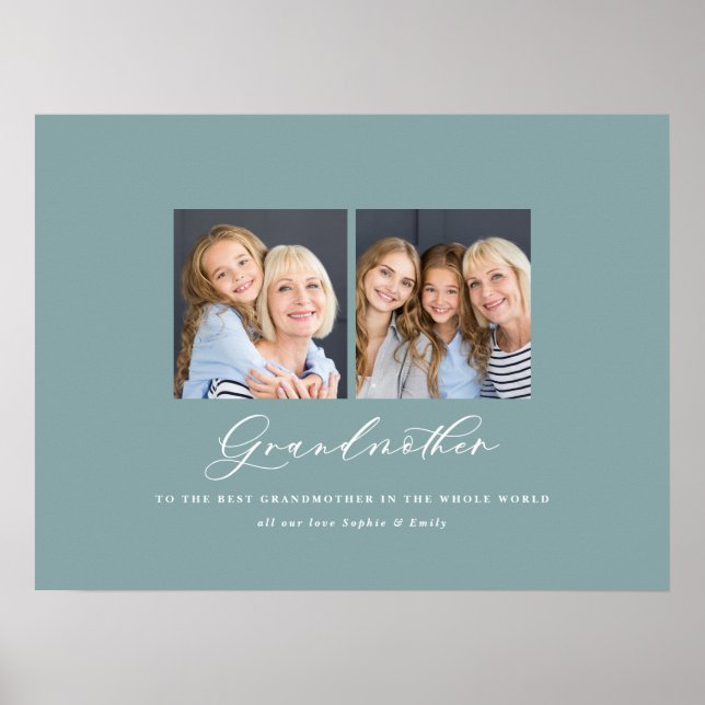 Poster Presente de avó com vários scripts de fotografia m (Frente)