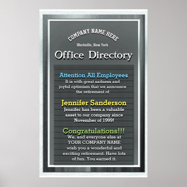 Póster Presente de Baixa Personalizada (Frente)