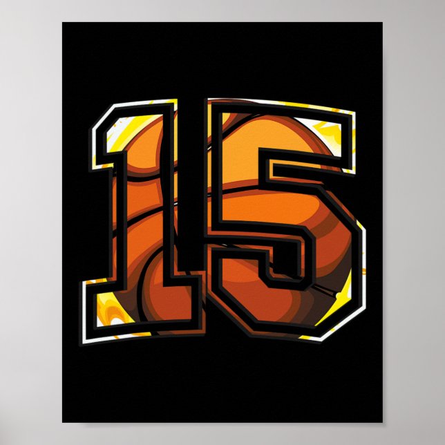 Poster Presente de Basquete de Aniversário de 15 para o J (Frente)