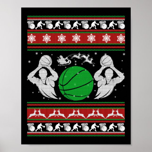 Poster Presente de Basquete de Natal  (Frente)